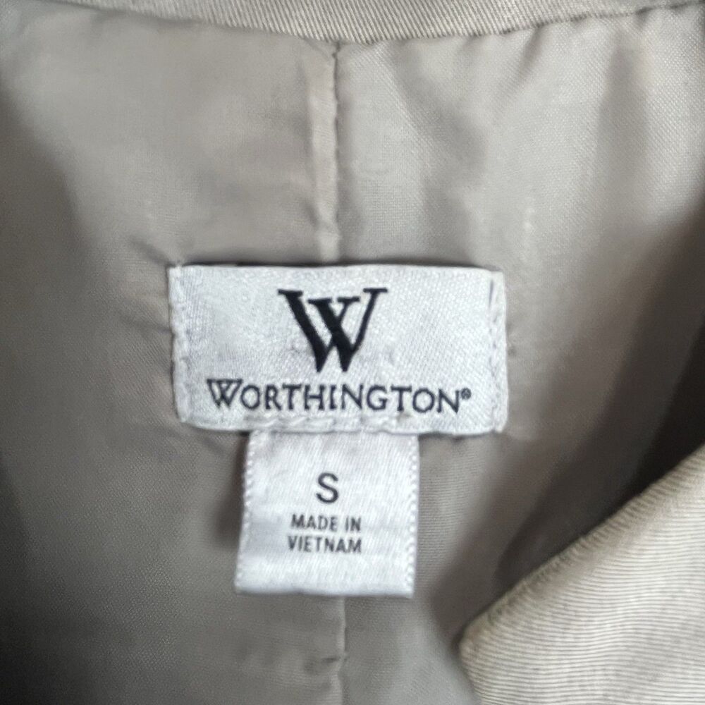 Worthington Women Beige Utility Vest Belted Safari Sleeveless Jacket S - Picture 5 of 16